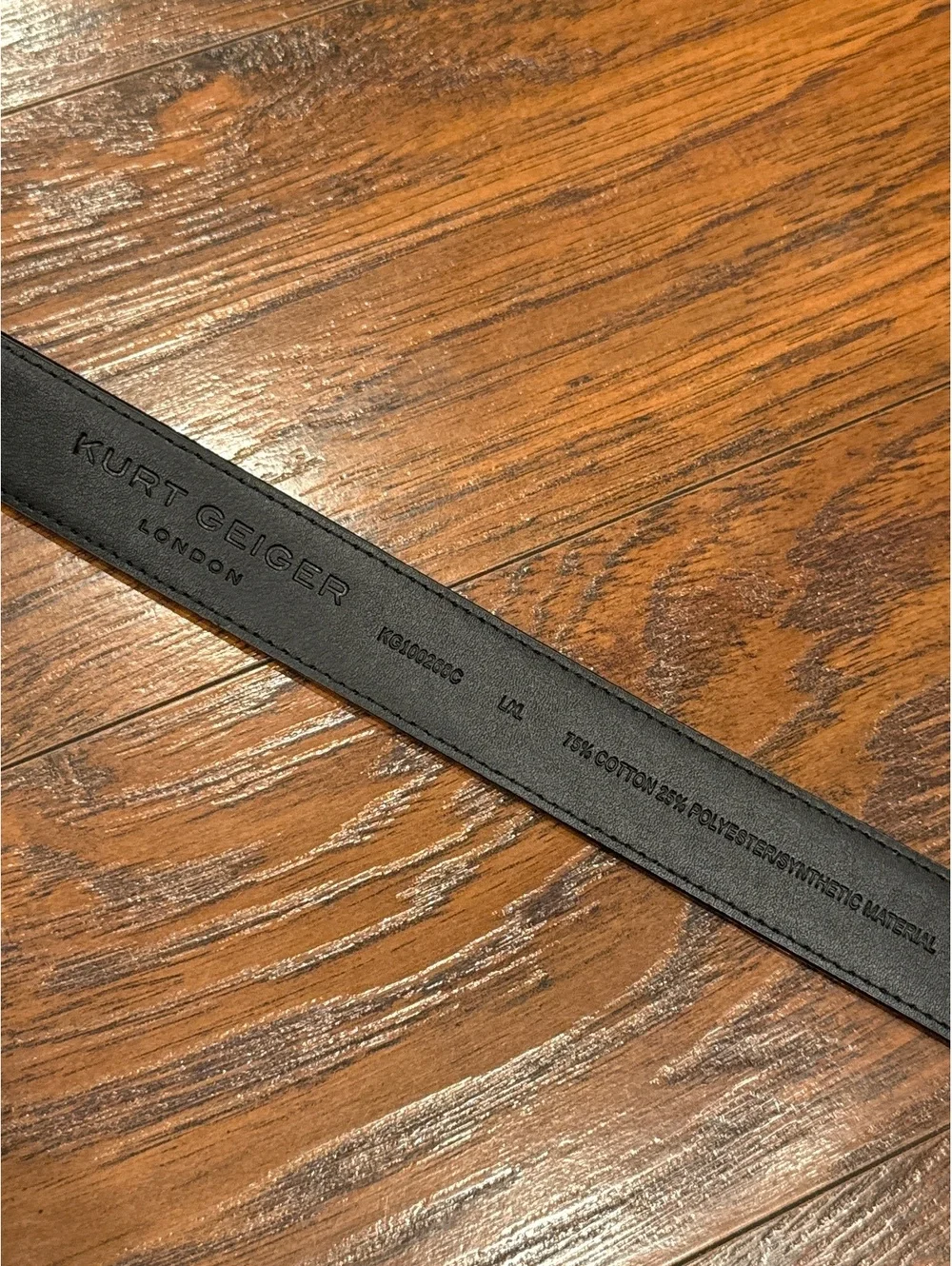 New Kurt Geiger Silver Buckle Black Jeans Belt Women's Size L /XL
